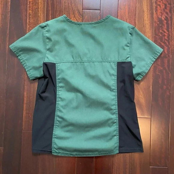 Professional Choice Scrubs Body Flex Top Foldover Pants Green Black Small - Picture 7 of 14